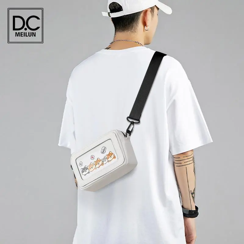 Five Shiba Inu Print Shoulder Bag Large Capacity Crossbody Bag for Men - 3