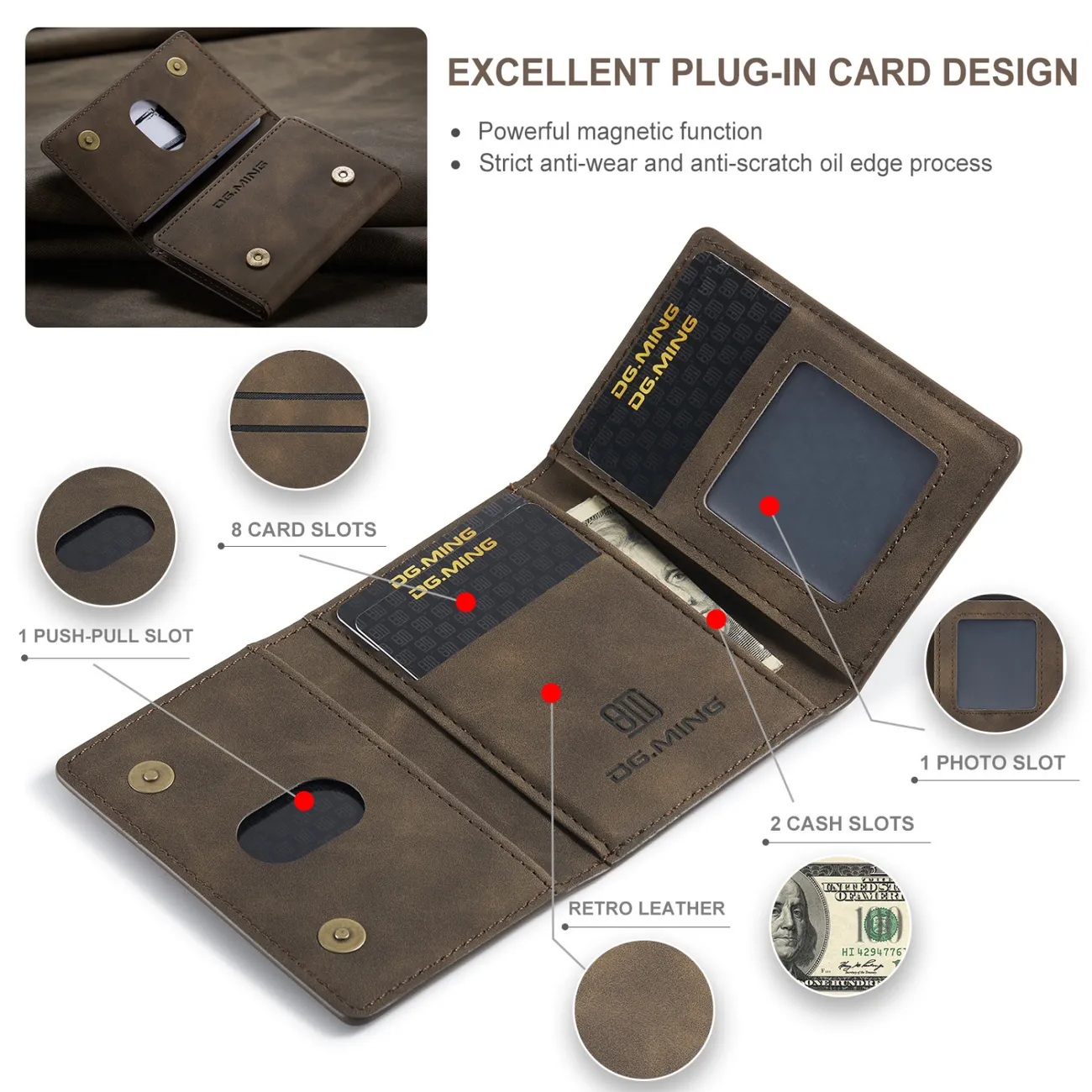Ultra Thin RFID Blocking Card Holder Wallet, Minimalist Vertical Design - 2