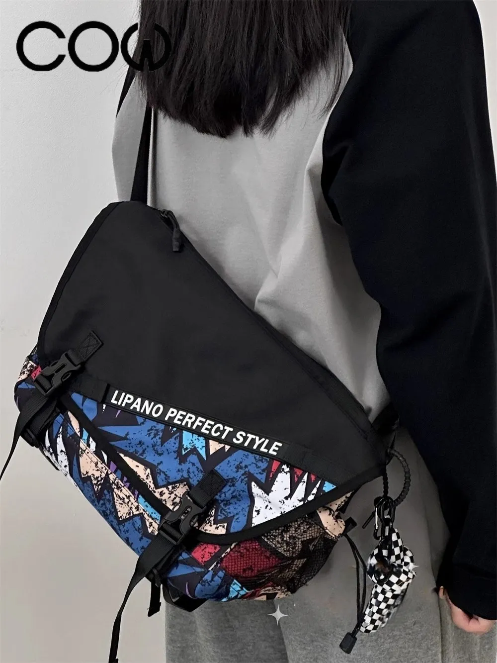 Cow Ins Messenger Bag Men's Large Capacity Crossbody Bag Women's Casual Backpack - 2