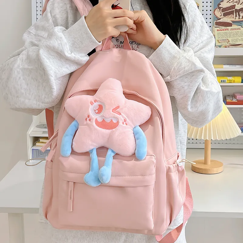 Cute Star Backpack: Large Capacity Daypack for Women, Simple & Stylish - 3