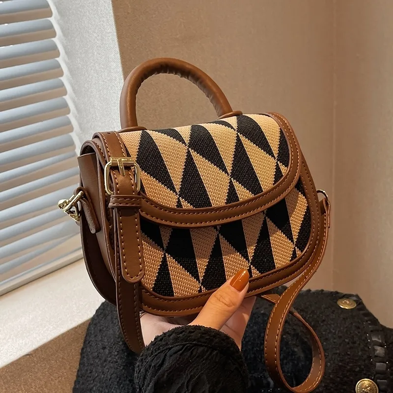 2022 Saddle Bag Women Crossbody Bag, Fashionable PU Leather Shoulder Purse - 2