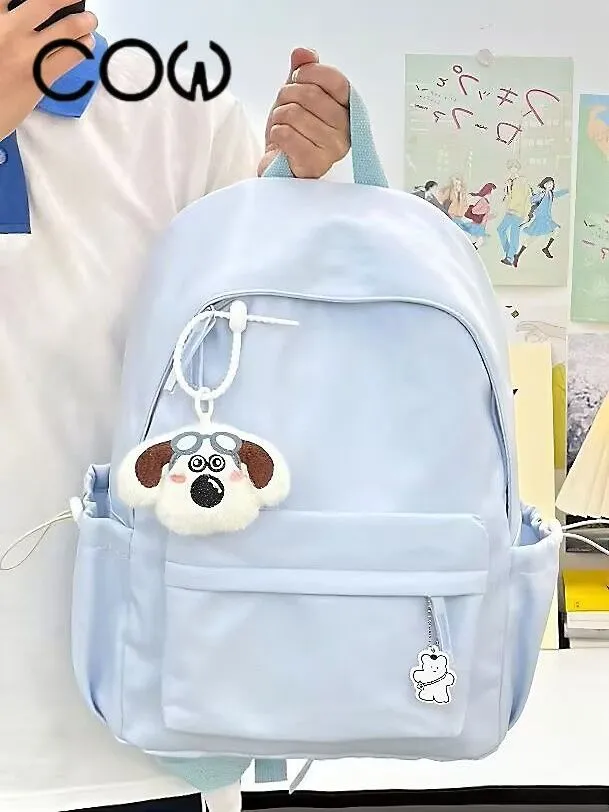 Cute Japanese Backpack for Girls, Solid Color Daypack for School & College - 1