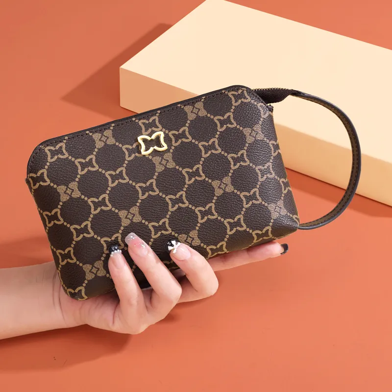 Vintage Monogram Handbag 2025 Large Capacity Women's Clutch Phone Wallet - 1
