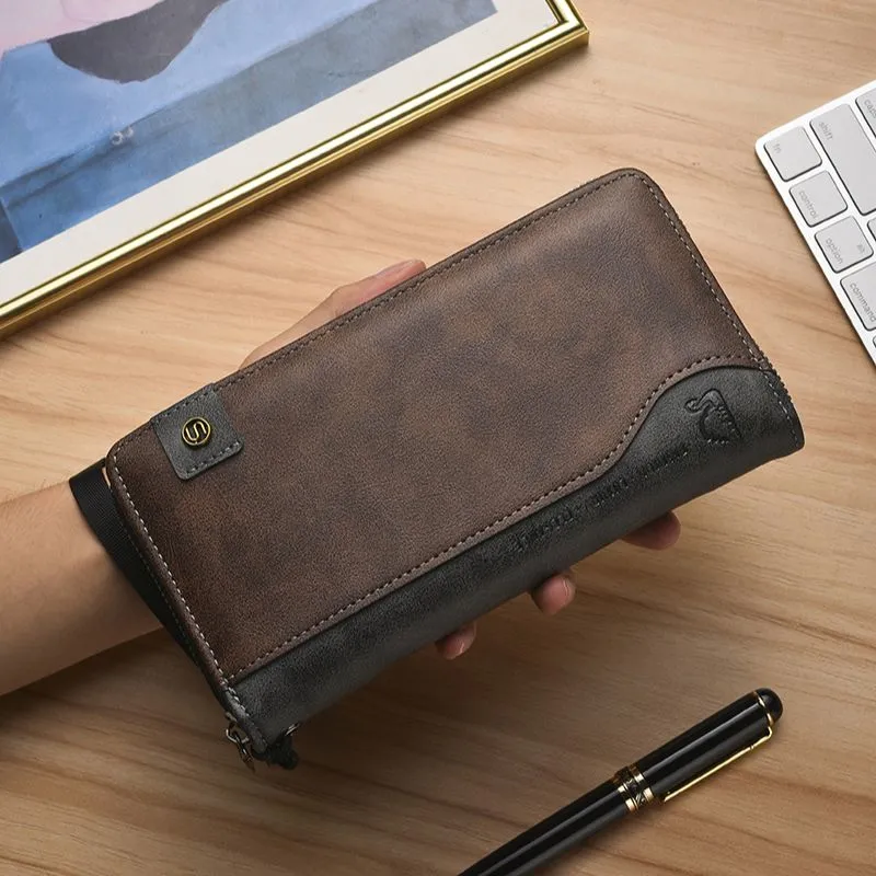 Men's Long Wallet High Capacity Phone Case Multi-functional Business Handbag - 1
