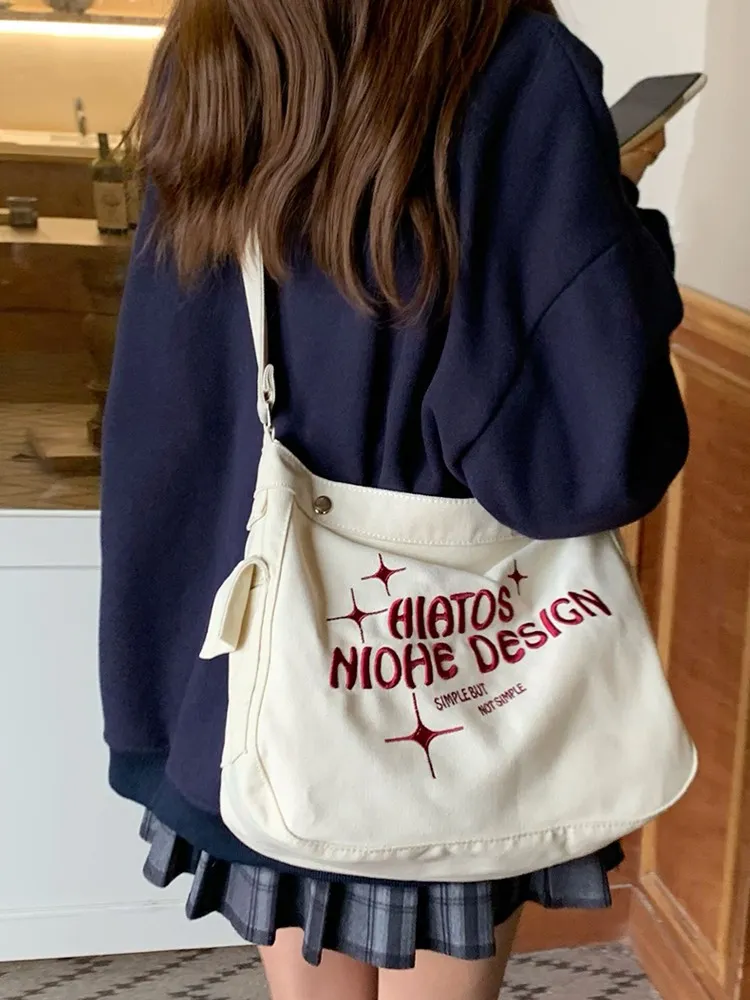 Canvas Tote Bag for Women Large Capacity Commute Ins Style Shoulder Bag - 3