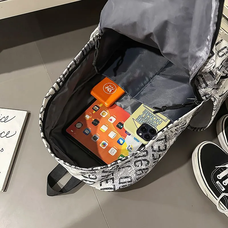Graffiti Backpack for Boys Large Capacity Stylish School Bag for Teens - 5