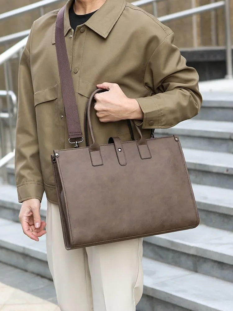 Men's Briefcase Large Capacity Shoulder Bag Business Laptop Bag - 5