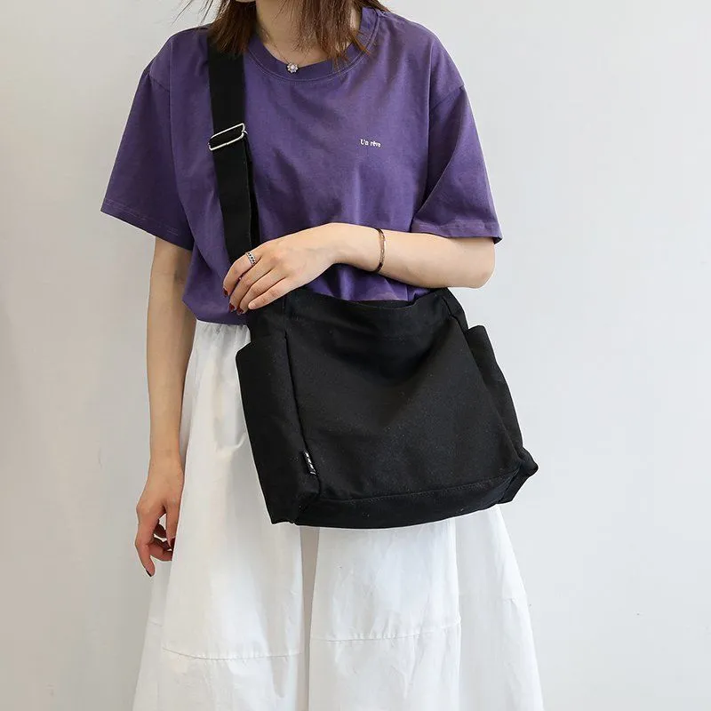 Canvas Tote Bag Women Large Ins Style Crossbody Shoulder Bag - 4