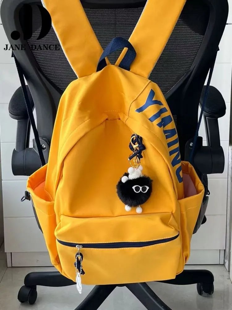 Women's Simple Backpack Large Capacity Nylon School Bag for College Students - 5