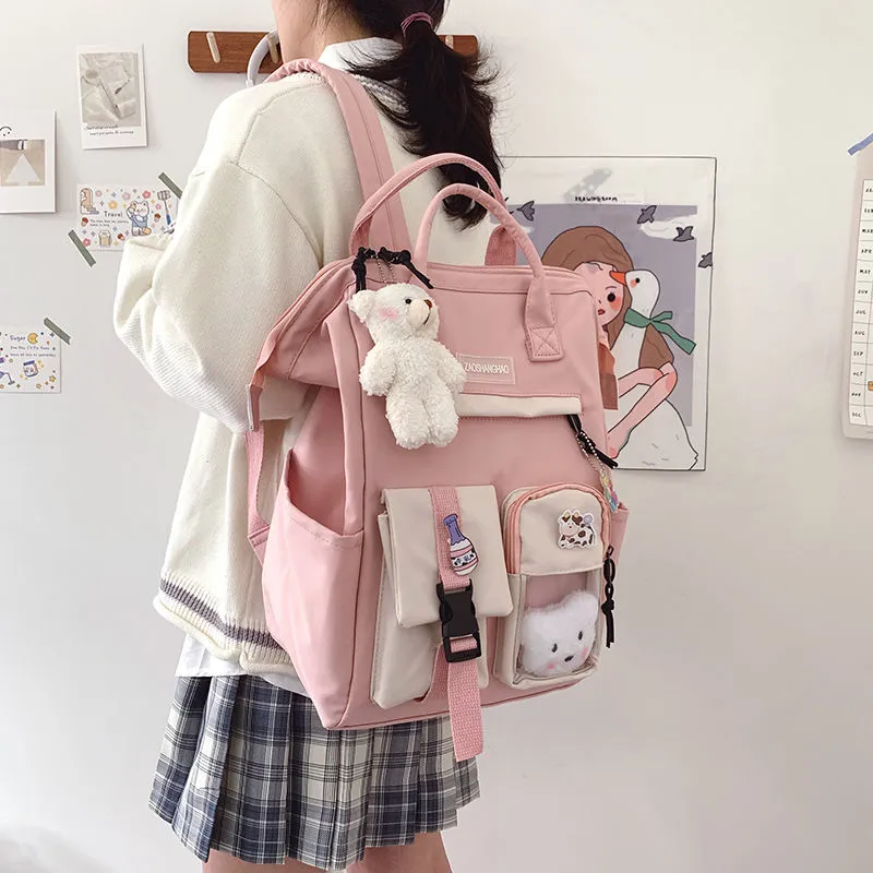 Cute Ins Style Backpack for Women, Large Capacity Lightweight School Bag - 2