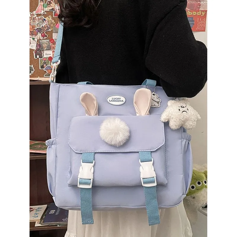 Japanese Style Shoulder Bag for Women, Large Capacity Student Commute Bookbag - 5