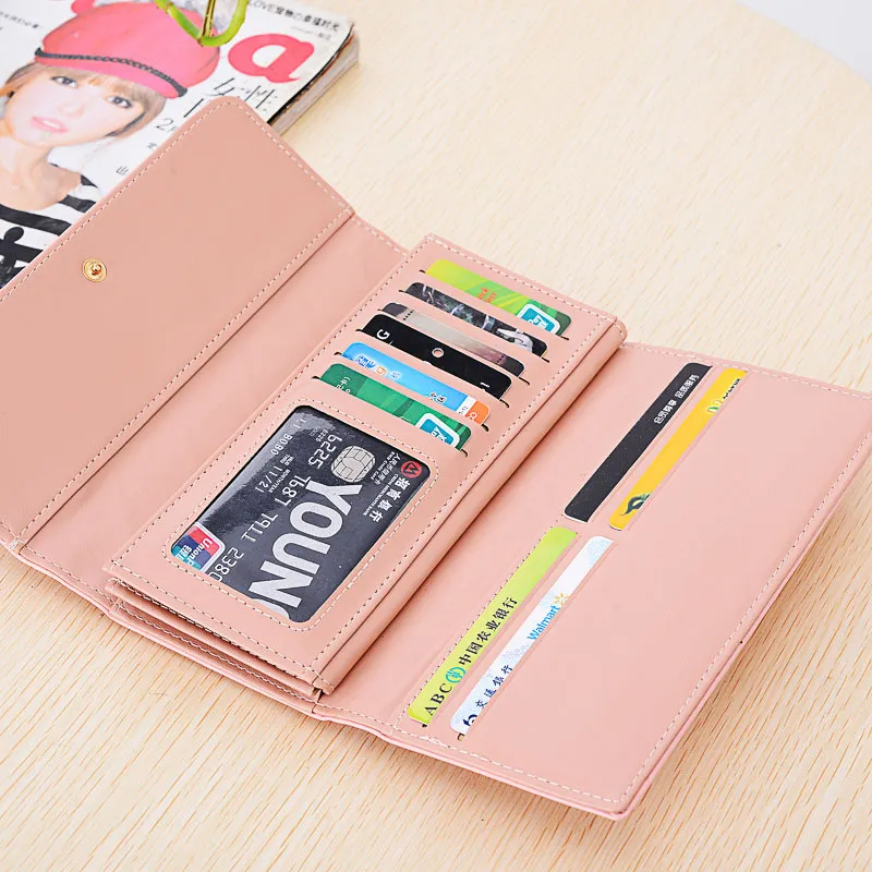 Women's Crown Embossed Long Wallets 2018 Fashion Large Capacity Thin PU - 2