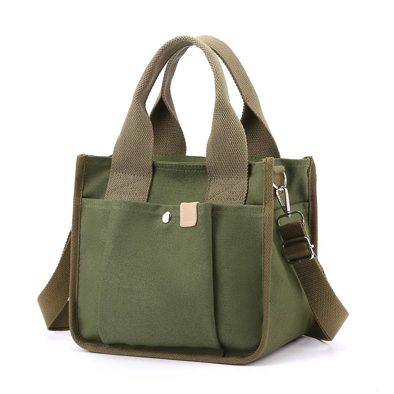 Japanese Canvas Tote Bag for Women, Fashionable Lunch Bag for Work - 1