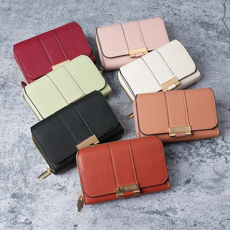 Women's Long PU Wallet Multi Card Slots Fashion Zipper Coin Purse - 4