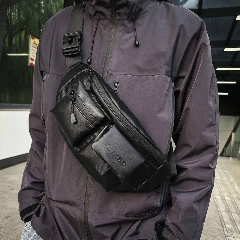 Men's Crossbody Bag Waterproof Chest Pack for Cycling & Sports - 1