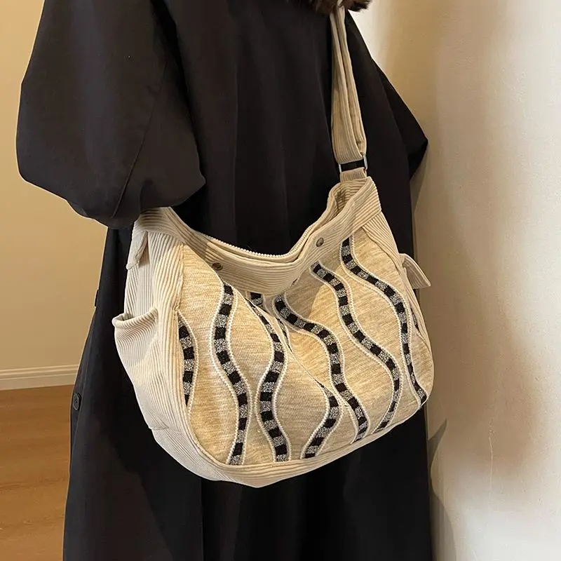 Canvas Tote Bag Women Large Capacity 2024 New Shoulder Crossbody Bag - 1