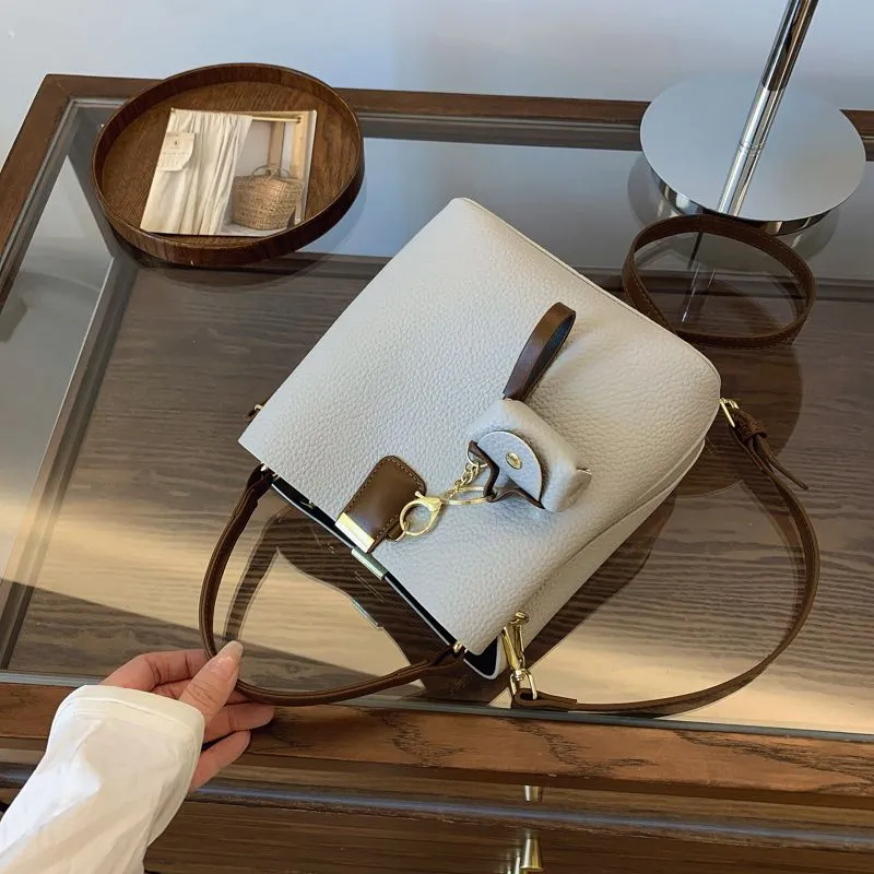 Leather Bucket Bag for Women 2025 New Fashion Tote Shoulder Crossbody Bag - 2