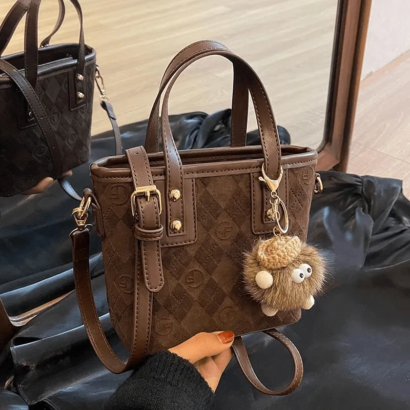 Velvet Bucket Bag 2025 New Retro Shoulder Crossbody Purse for Women - 3