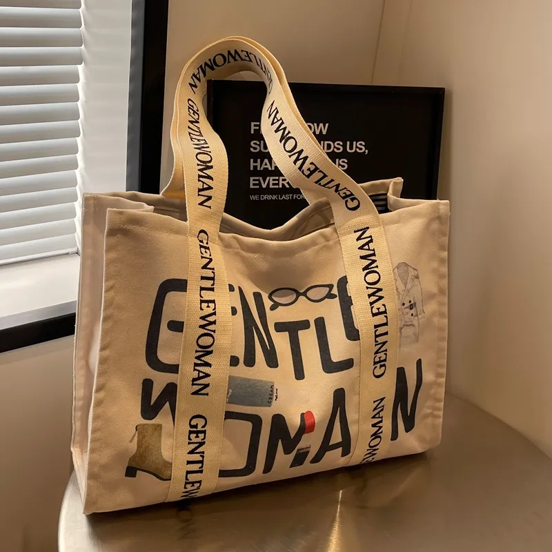 Large Canvas Tote Bag for Women, Travel & Commute Shopper with Zipper - 4