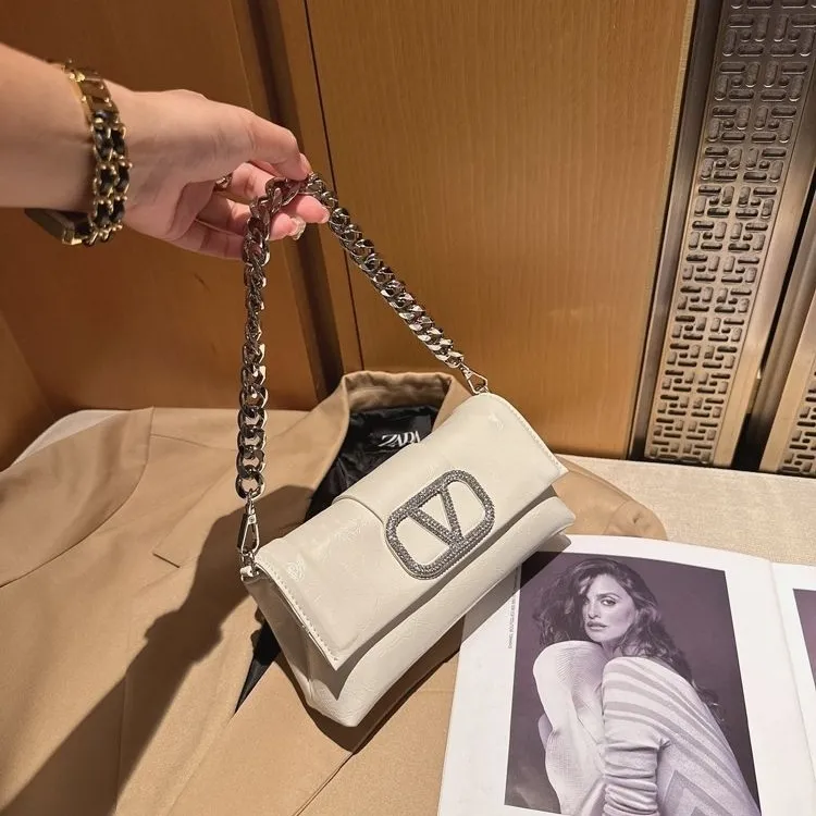 Stylish Chain Shoulder Bag for Women, Crossbody, Underarm, Small Square Purse - 1