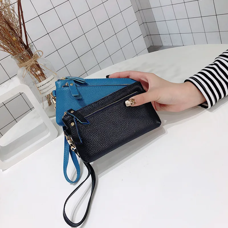Genuine Leather Wristlet Wallet Long Phone Purse Women's Soft Wrist Bag - 5