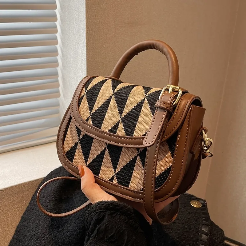 2022 Saddle Bag Women Crossbody Bag, Fashionable PU Leather Shoulder Purse - 1