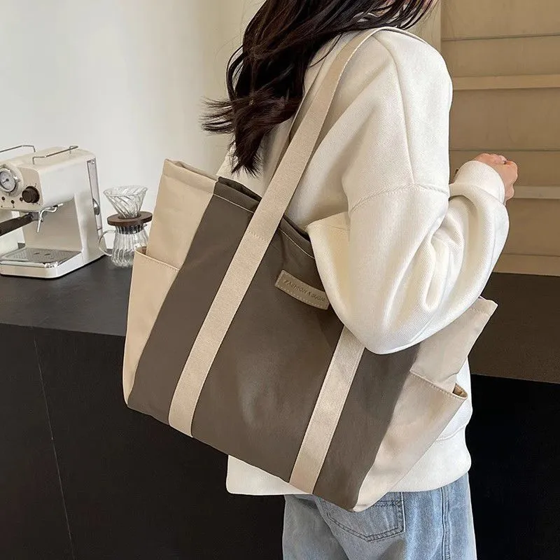 Canvas Tote Bag Women 2025 Large Capacity Shoulder Bag for Commute Shopping - 4