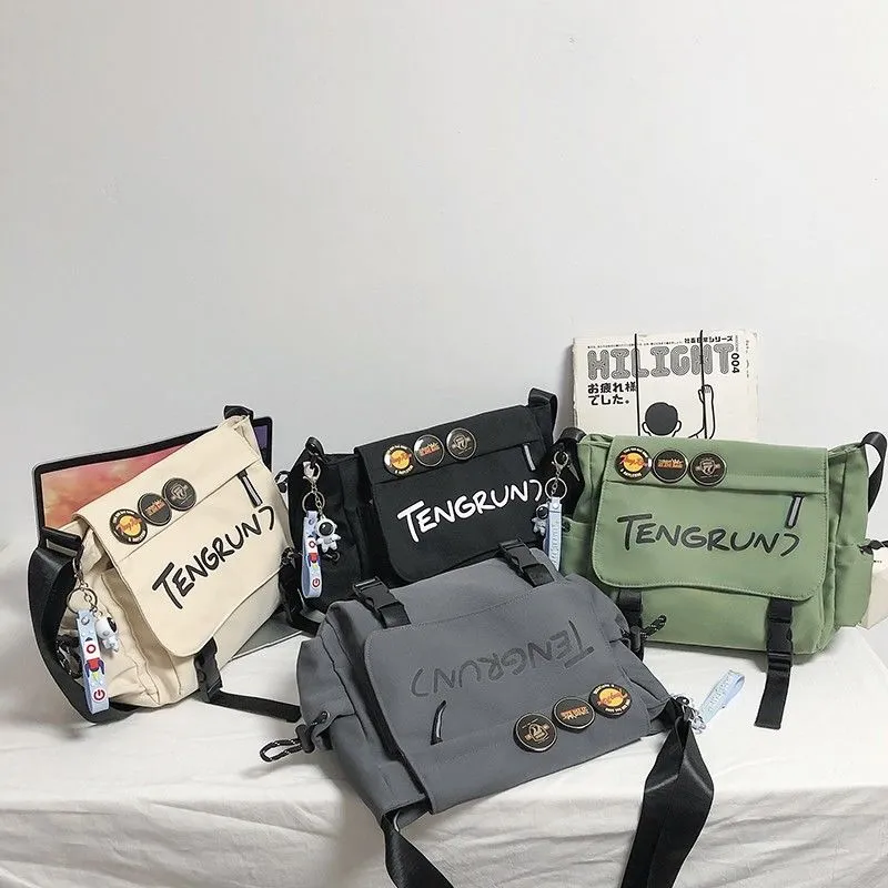 Men's Canvas Shoulder Bag 2025 Large Capacity Student School Bag - 2