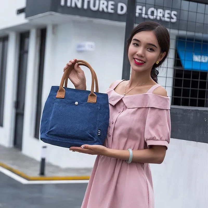 Canvas Tote Bag for Women, Fashionable Handbag with Zipper Closure - 3