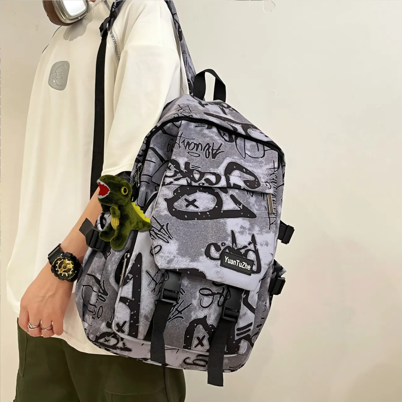 Graffiti Backpack for Men, Laptop Daypack for College High School Students - 3