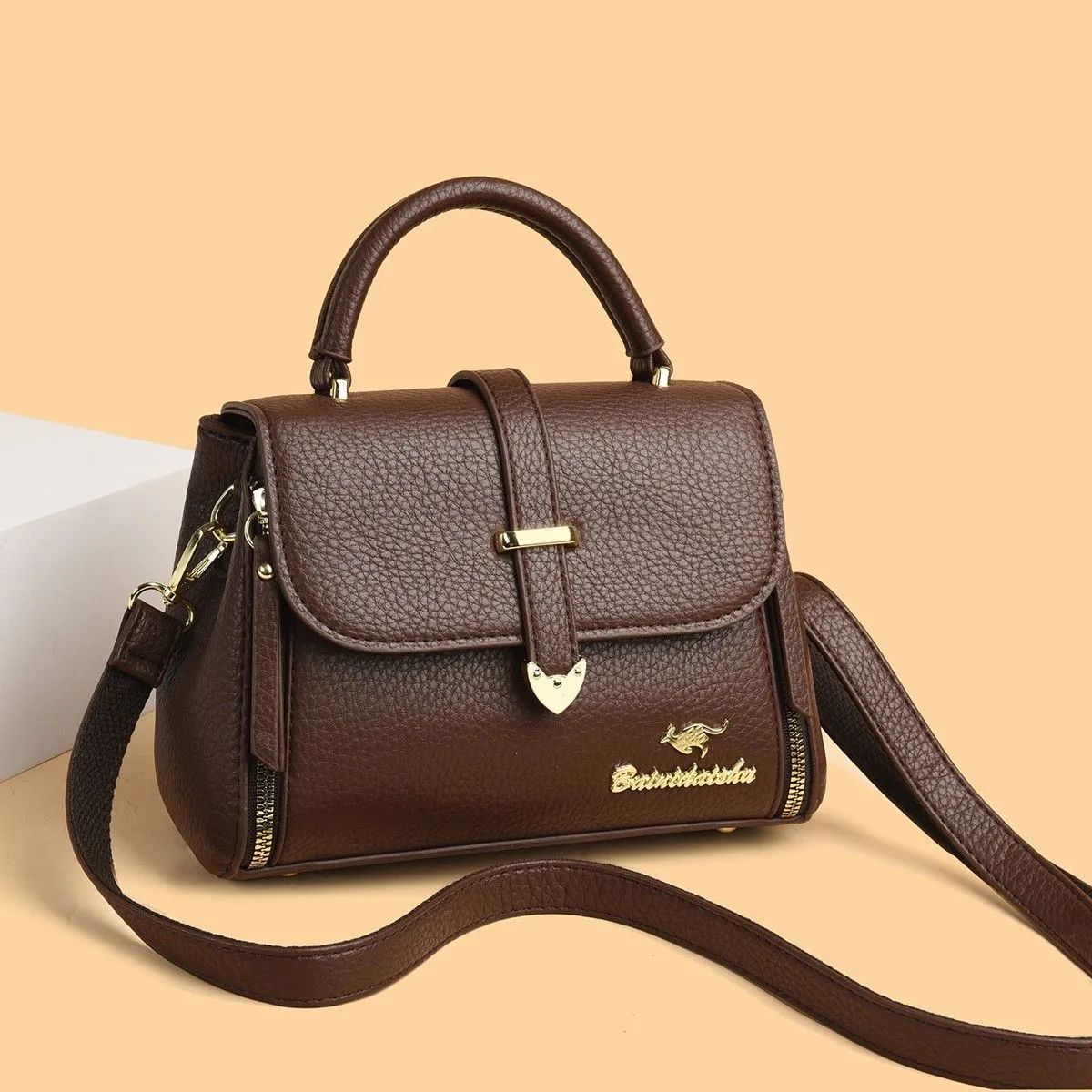Women's Flap Shoulder Bag Large Capacity Tote Crossbody Work Bag - 5
