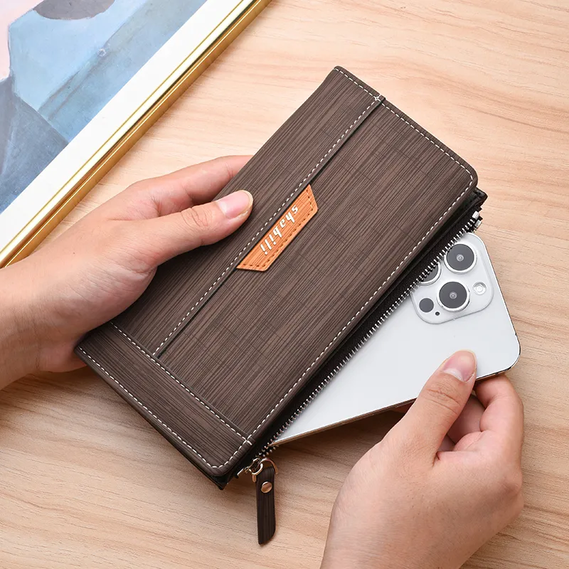 Men's Long Wallet Vintage Leather Multi-Card Holder Business Casual - 2