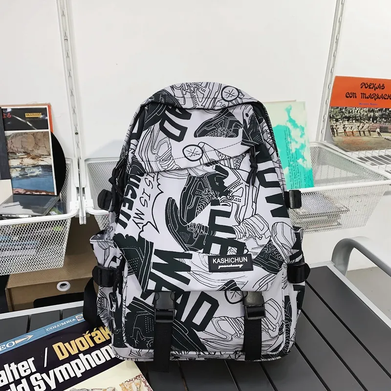 Graffiti Backpack for Boys Large Capacity 16 Inch Laptop School Bag - 5