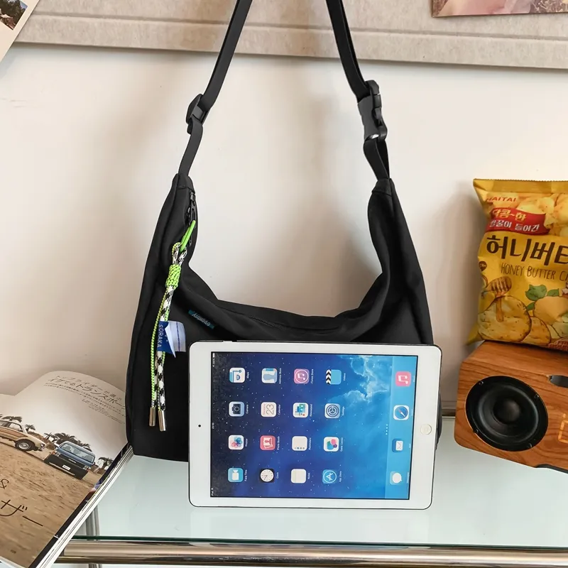 Unisex Nylon Crossbody Bag Large Capacity Casual Sport Travel Backpack - 3