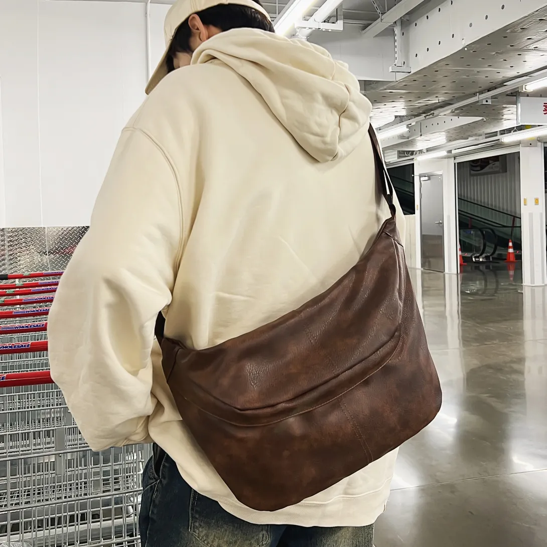 Vintage Crossbody Bag for Men, Large Capacity Sports Shoulder Bag - 4