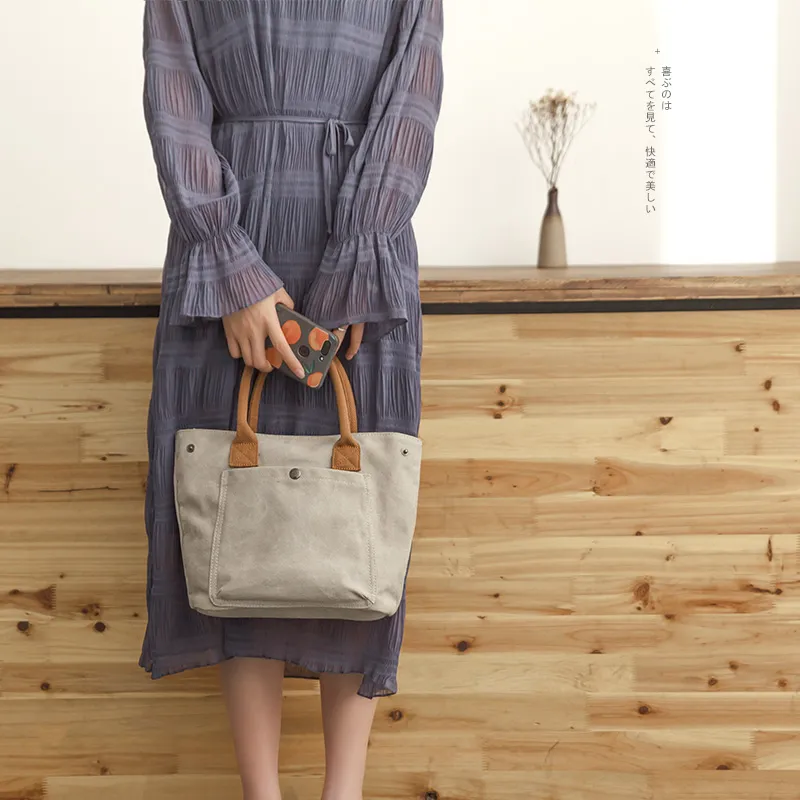 Canvas Tote Bag for Women 2024 Fashion Handheld Work Bag - 4