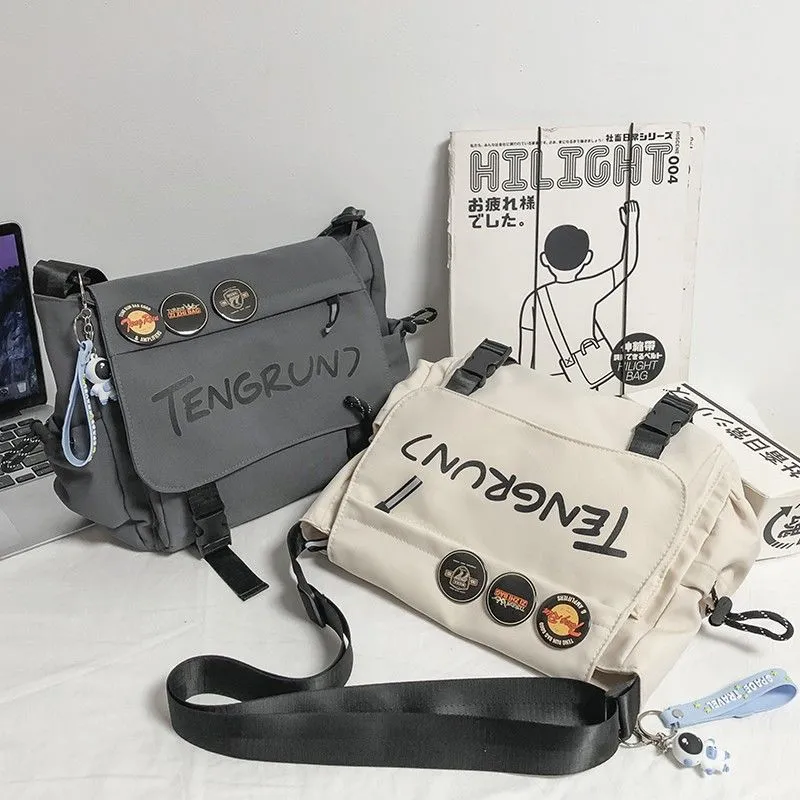 Men's Canvas Shoulder Bag 2025 Large Capacity Student School Bag - 1