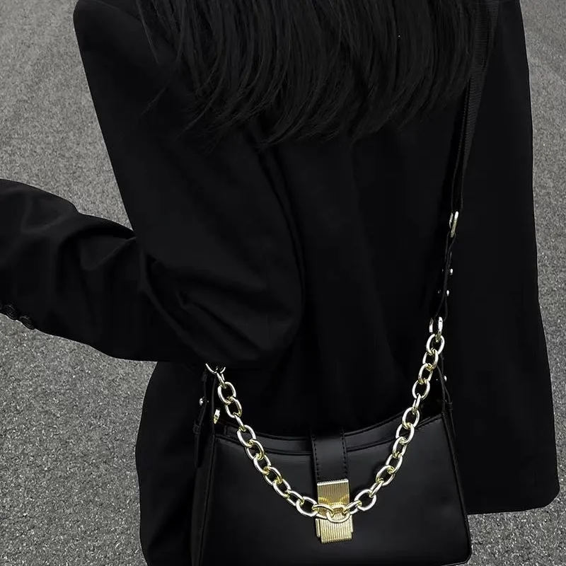 Milk Tea Shoulder Bag 2023 Crossbody Chain Bag for Women Daily Commute - 2