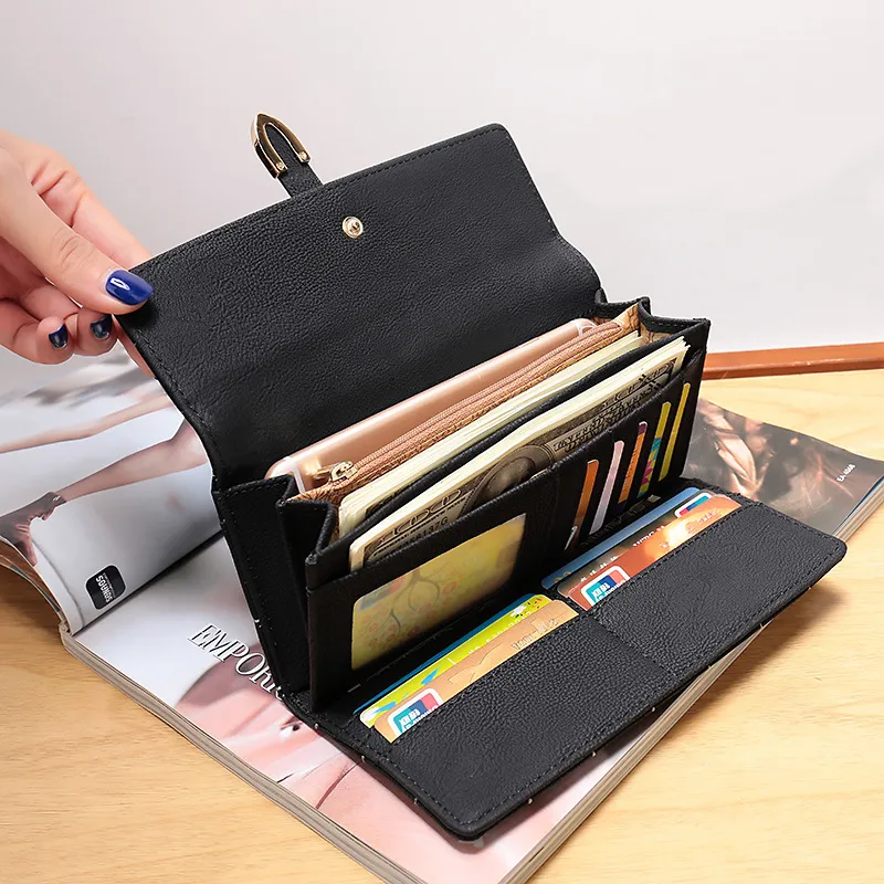 Long Wallet for Women, PU Leather, Large Capacity, Fashionable Zipper Closure - 2