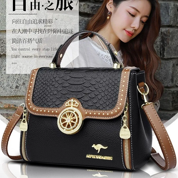 Crocodile Leather Women's Bag 2025 Fashion Tote Shoulder Crossbody Bag - 3