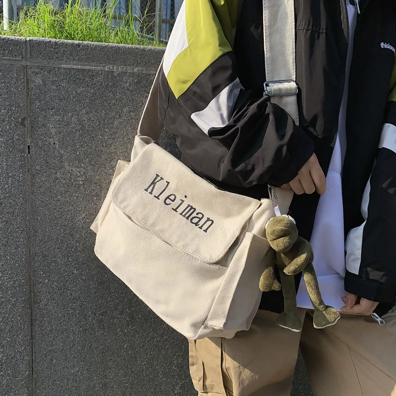 Men's Canvas Crossbody Bag, Minimalist Unisex Shoulder Bag for Daily Use - 3