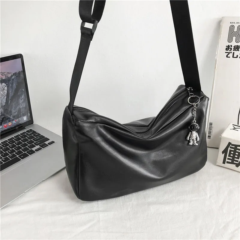 Men's Crossbody Bag PU Sling Bag Casual Daypack Ins Trendy - 1