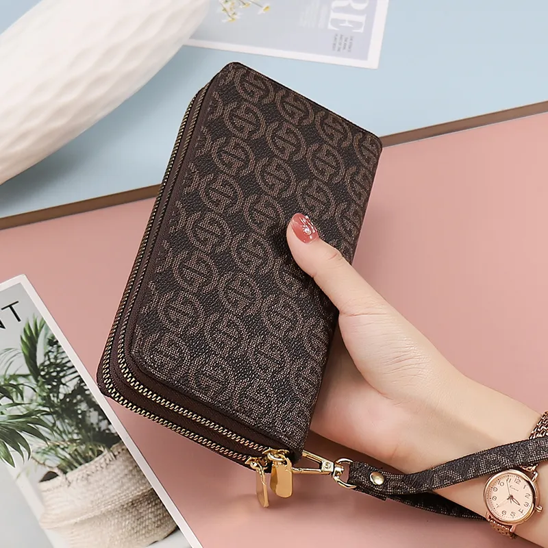 Women's Wallets 2025 Large Capacity Double Zipper Long Wallet for Big Phones - 1
