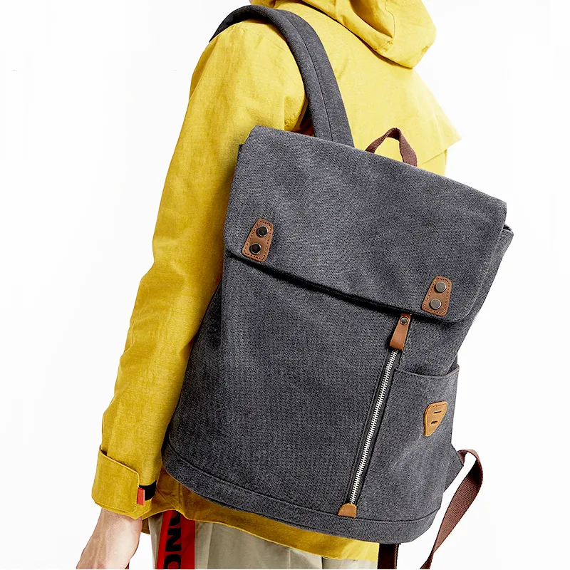 Men's Canvas Backpack Large Capacity Vintage Travel Rucksack - 1