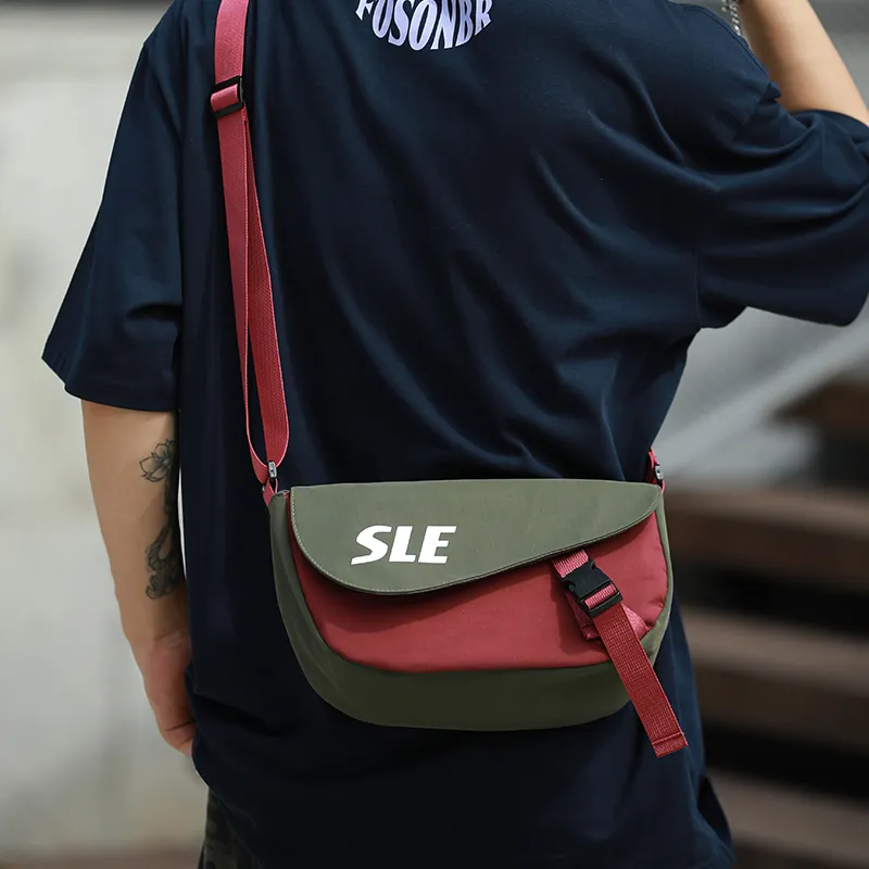 Men's Messenger Bag with Unique Design, Nylon Crossbody Sling Backpack - 5