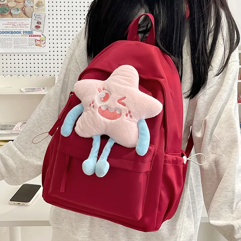 Cute Star Backpack: Large Capacity Daypack for Women, Simple & Stylish - 4