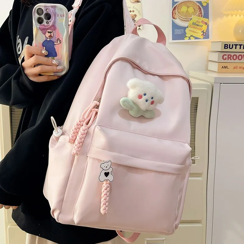 Mini Backpack for Women, Stylish Nylon Rucksack, Ins Korean College Bag - 5