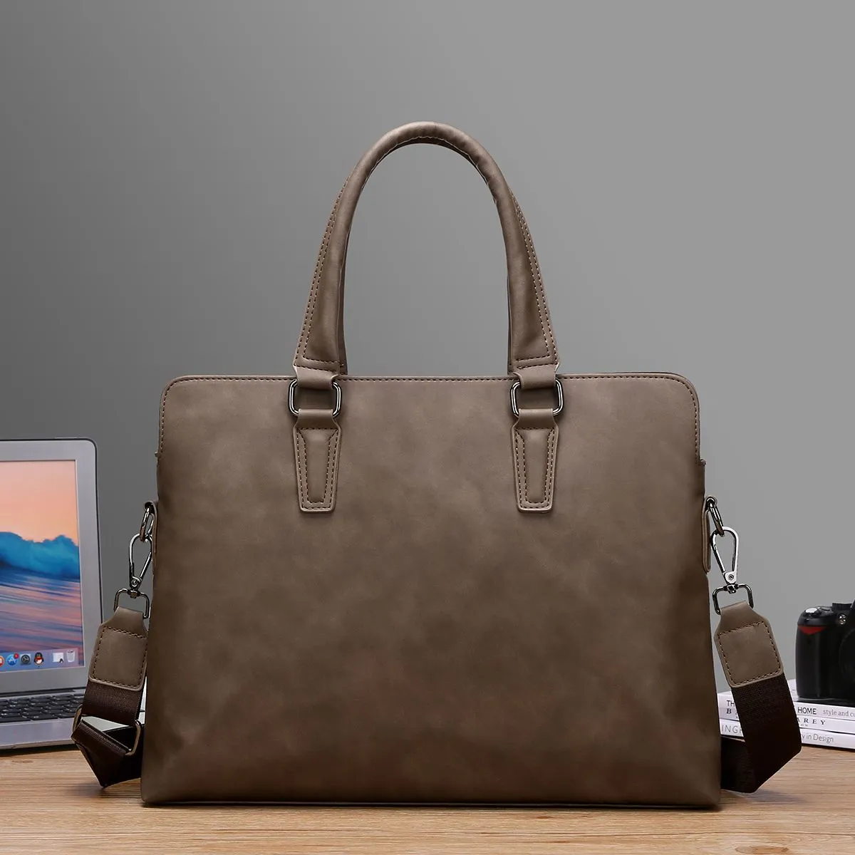2025 Men's Briefcase Large Capacity Laptop Bag Shoulder Bag - 1