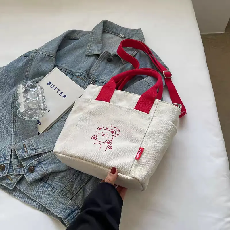 Large Canvas Tote Bag 2024 New Fashion Shoulder Bag for Women Students Commute - 2
