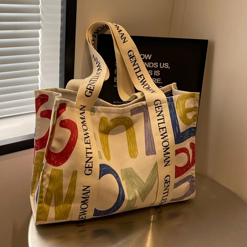 Large Canvas Tote Bag for Women, Travel & Commute Shopper with Zipper - 2